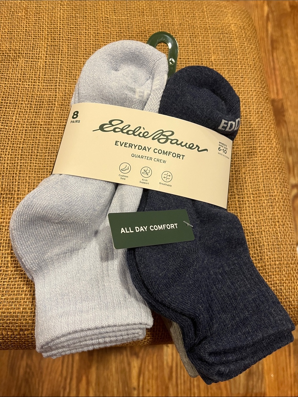 Eddie Bauer Women’s Everyday Comfort Quarter Crew Socks